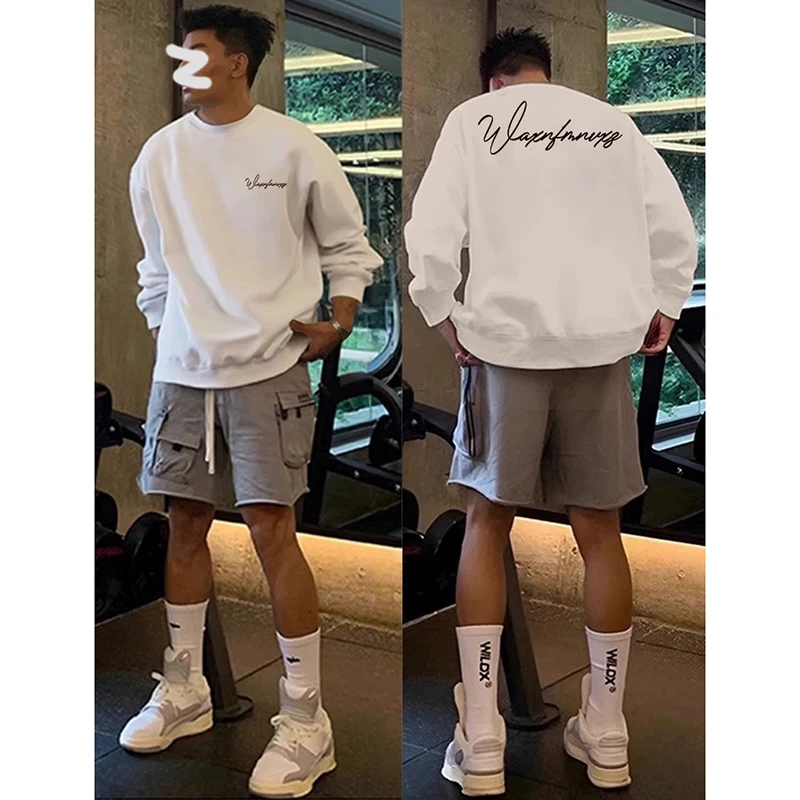 特大码300斤新款长袖加厚圆领卫衣秋冬休闲oversize痞帅加绒上衣