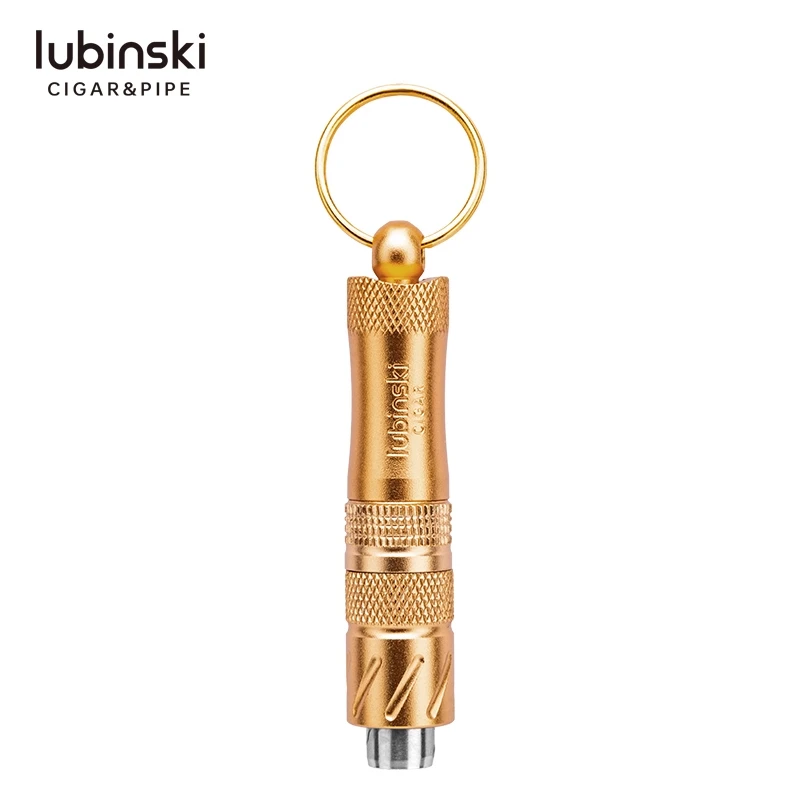 LUBINSKI锌合金不锈钢多功能雪茄钻打孔器锋利顺滑通针烟托持烟器