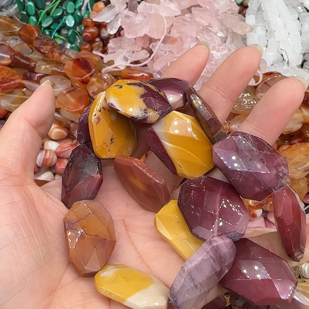 玛瑙/玉髓合金珠宝半成品蛋白石19mm一条切面牌子