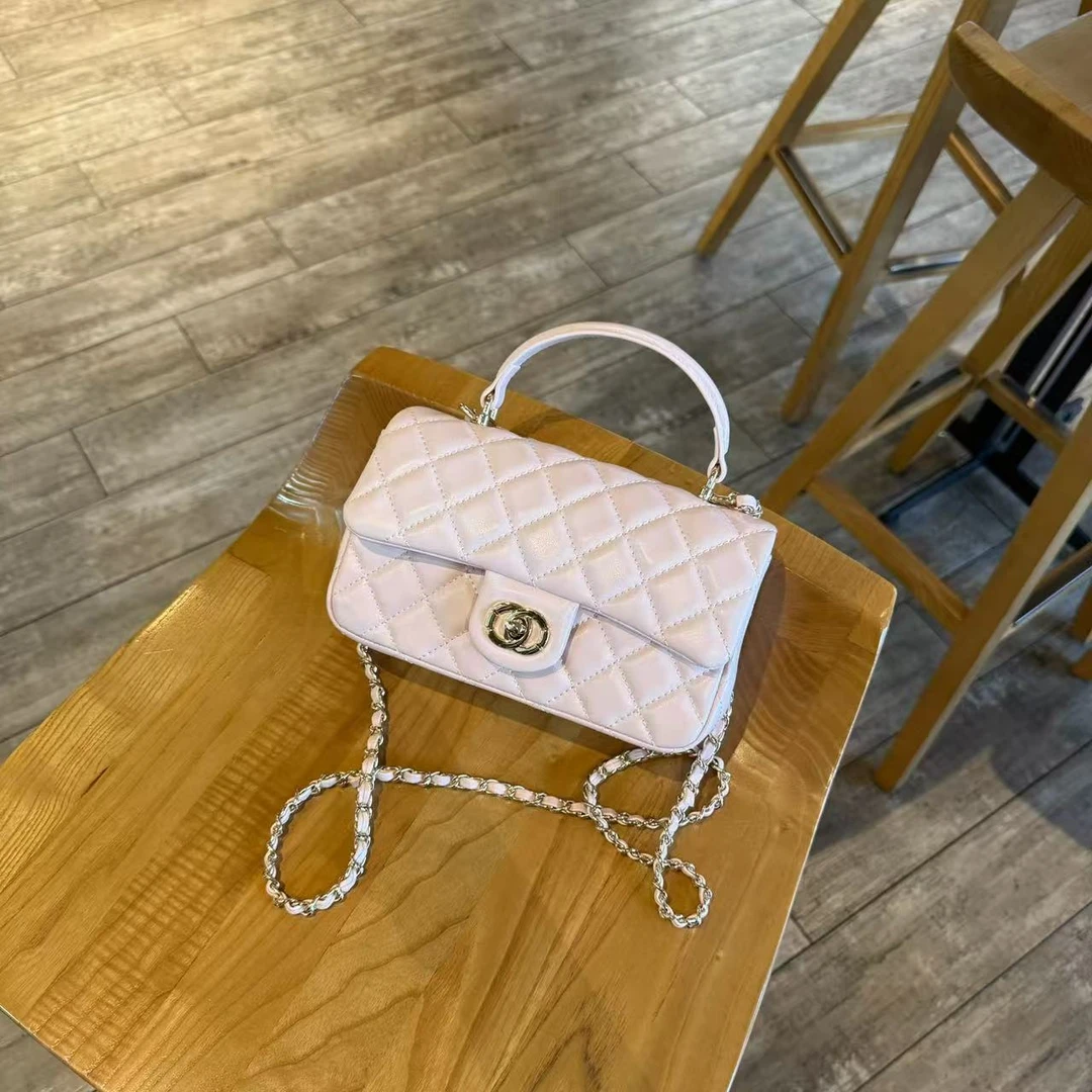 25P新款classic 菱格皮穿链单肩手提斜挎包cf