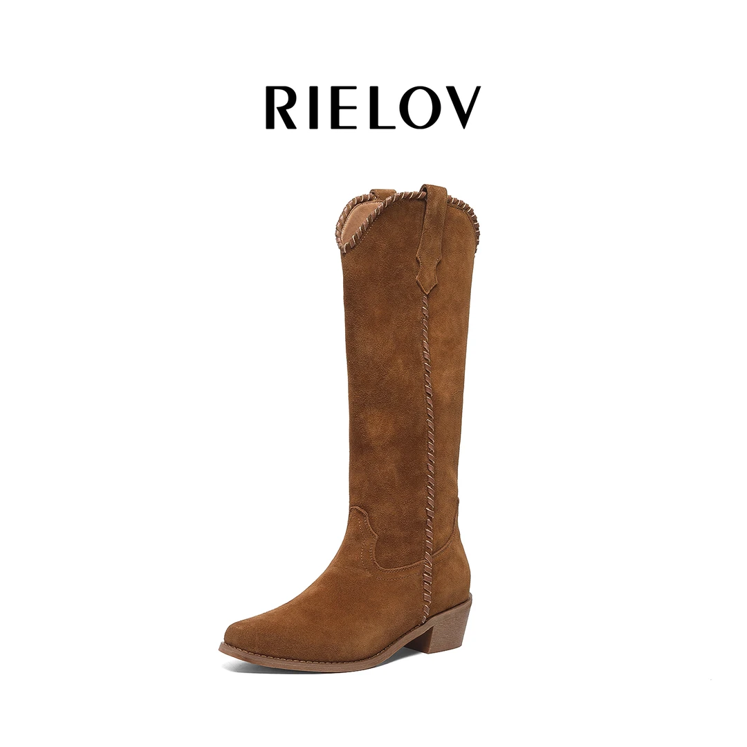 RIELOV【婷婷·旧时光】增高4.5cm时尚潮流百搭女士时装靴9191-01