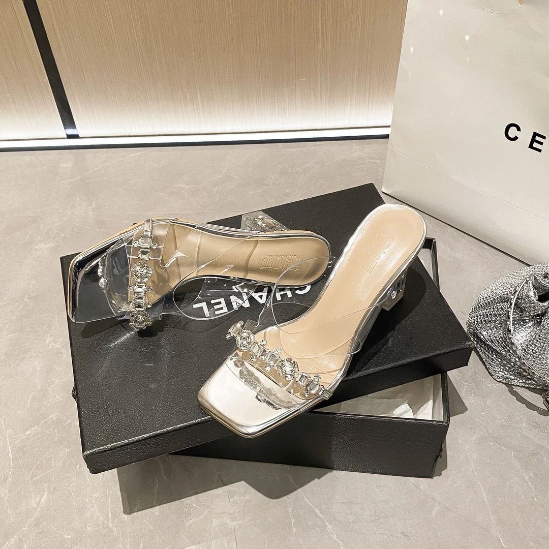 【跟超稳~~~~】高跟鞋女2025年新款粗跟仙女风凉鞋外穿时尚凉拖