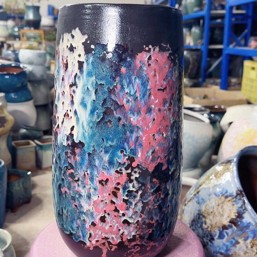 紫砂花盆高37口17