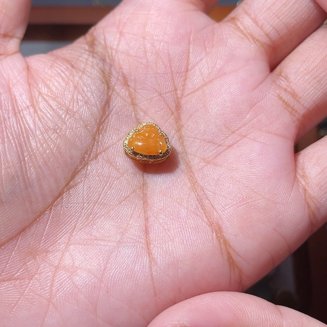 吊坠(不含链)18K金镶嵌翡翠