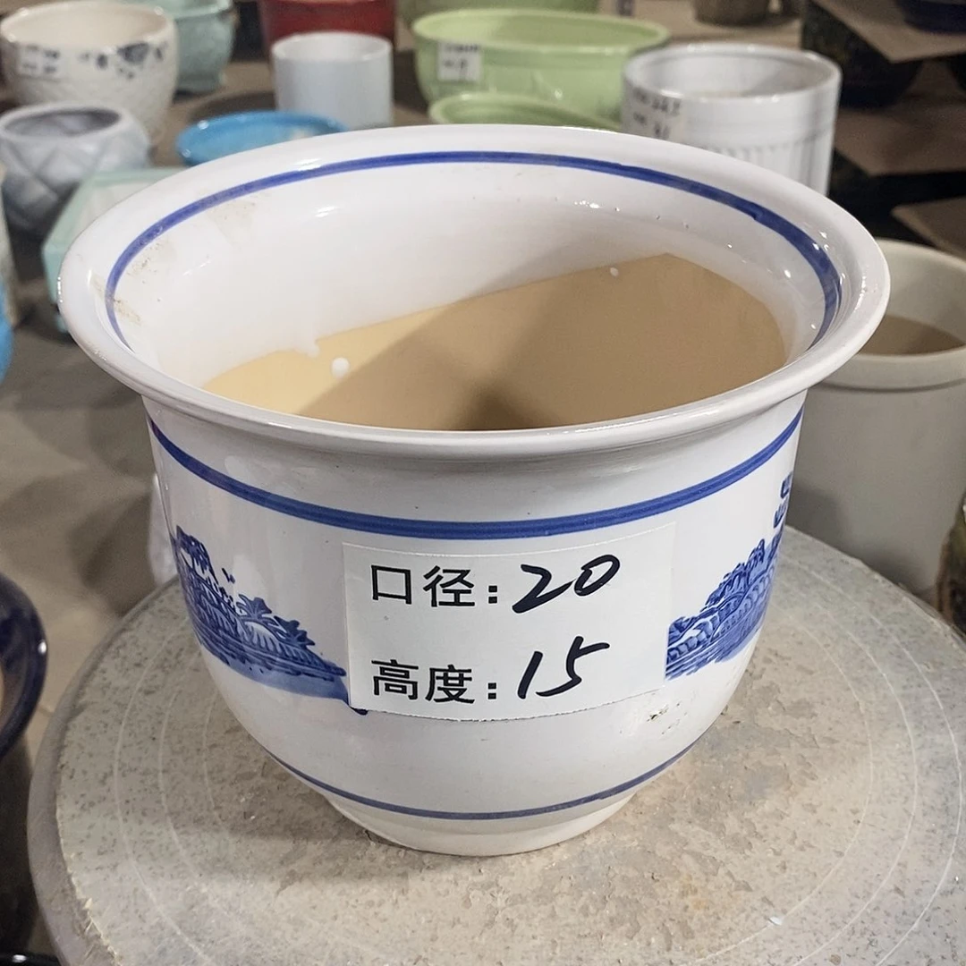 【闪购商品】陶瓷微瑕花盆-兰彩20×15-1个