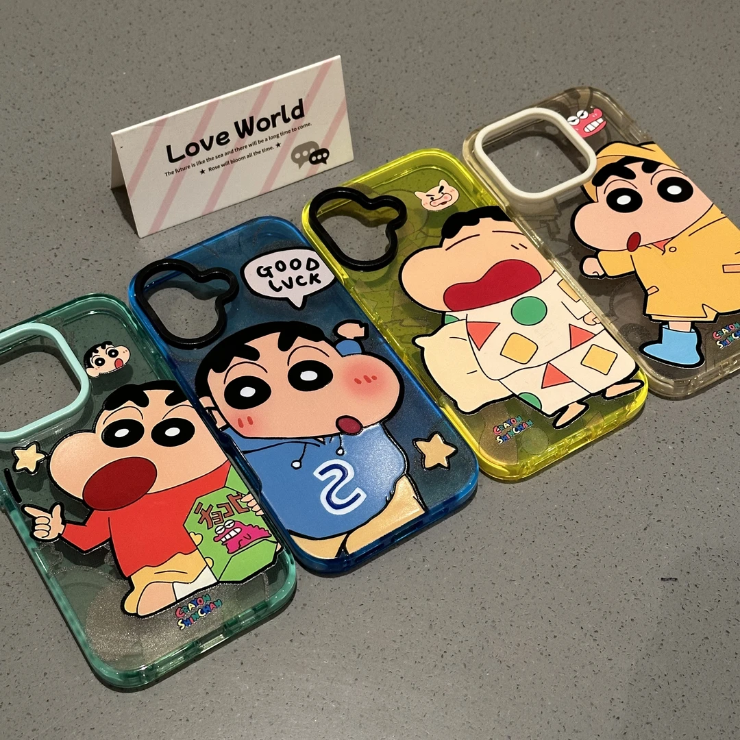 夕与空睡衣小新适用苹果16promax手机壳15/14三合一13/12/11防摔