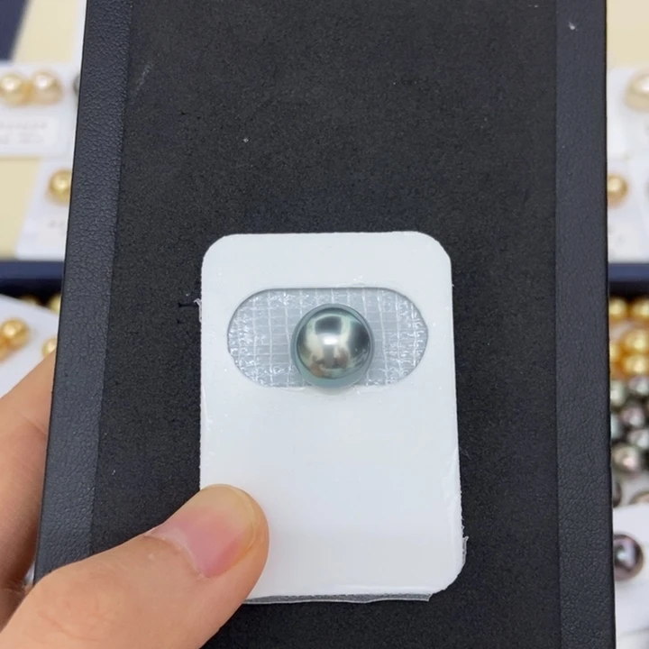 海水珍珠裸珠大溪地11-12天空蓝