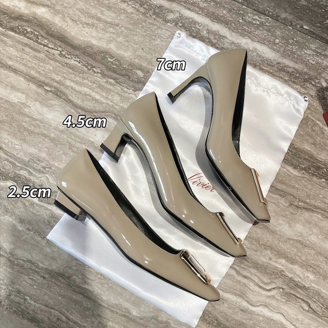 [Findme大码女鞋] 职场神器~ r方扣浅口粗高跟ol单鞋女通勤单鞋