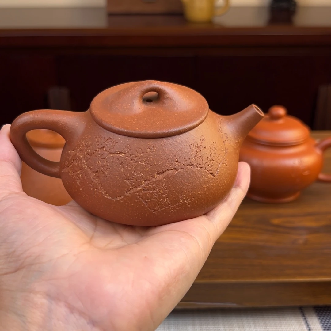 茶壶紫砂红降坡景州石瓢170cc