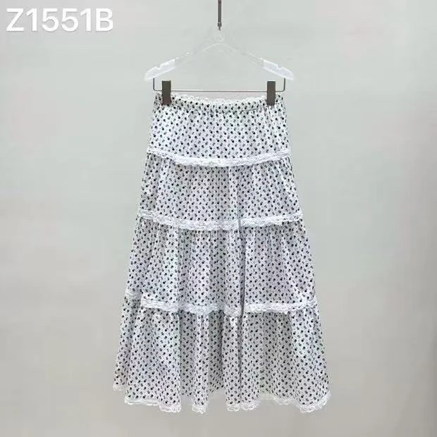 【BAI】夏新款花边拼接半身裙减龄百搭休闲气质1551B