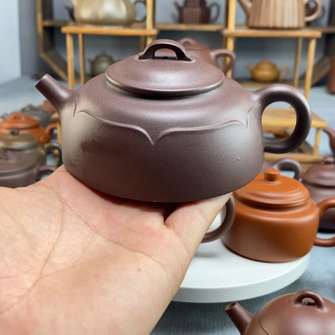 紫砂茶壶至*宝爱莲60目天青泥