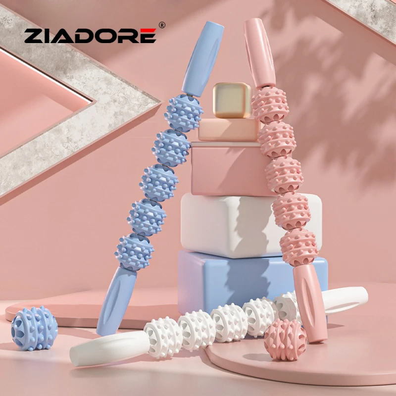 S按摩棒瑜伽狼牙按摩棒腿部按摩器感统按摩小腿肌肉放松 滚轮轴