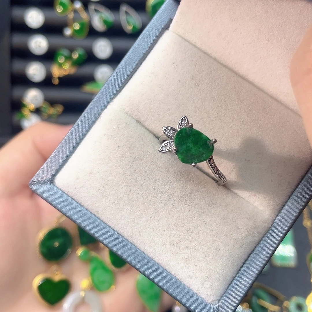 翡翠银S925镶嵌戒指
