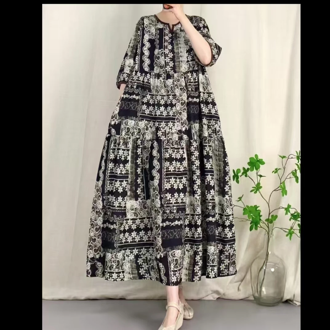 2759夏款百搭x宽松中长裙 (裙长 120 胸围140左右90-160可穿)