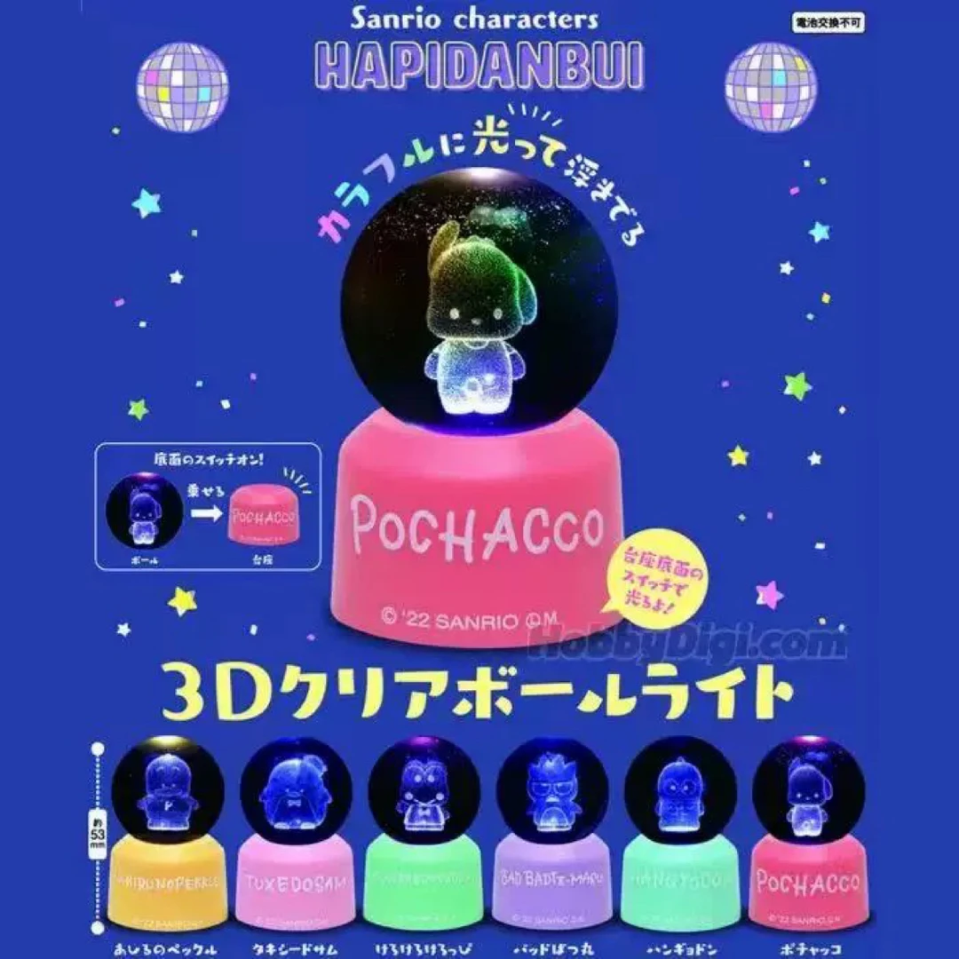 日谷正版三丽鸥角色水晶球 帕恰 酷企鹅 大眼蛙 半人鱼发光扭蛋