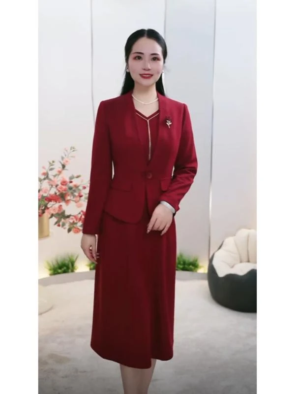 3319两件套新款精品改良气质妈妈装轻奢国风显瘦遮肉