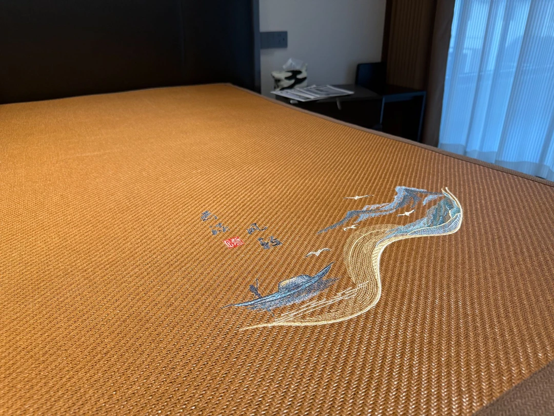 【刺绣定制粗厚藤席】加厚款藤凉而不冰深山加粗藤山水国风6D透气凉