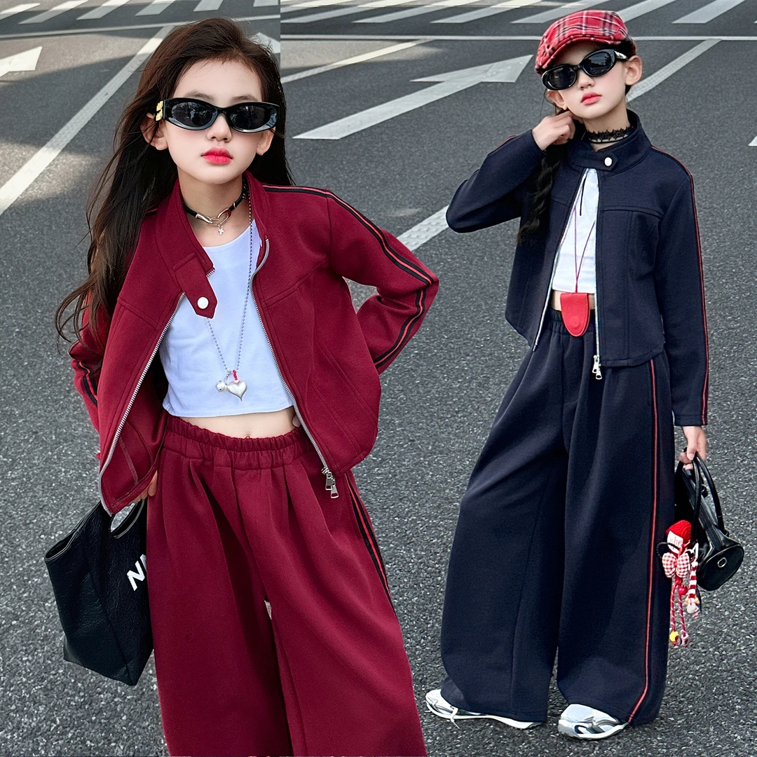 女童春秋款韩版休闲运动套装中大童小女孩洋气时髦儿童秋装两件套