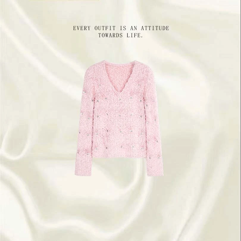 【01】2025秋冬长袖毛衣百搭显瘦知性针织衫女564