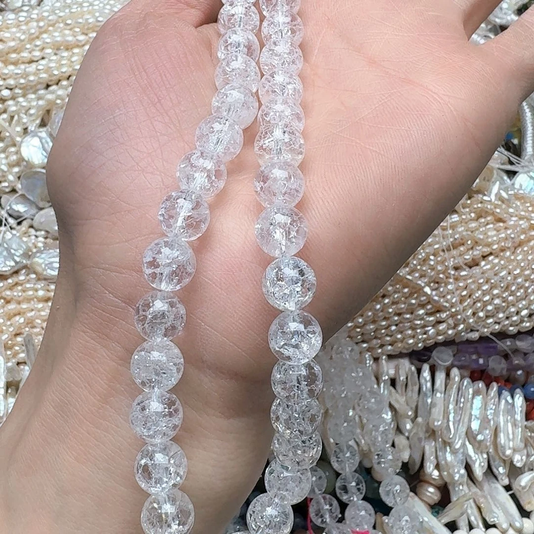 玛瑙/玉髓未镶嵌珠宝半成品一条10mm白阿塞