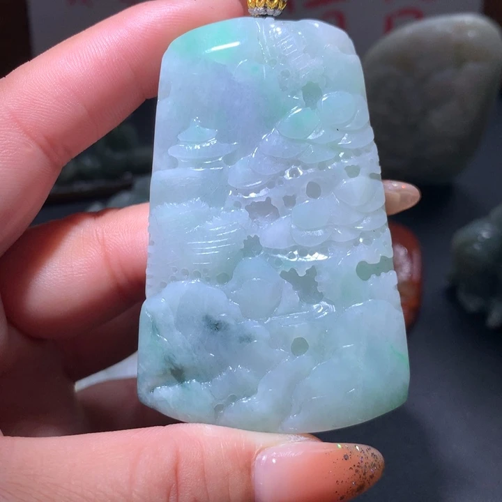 翡翠未镶嵌颈饰保真天然A货翡翠