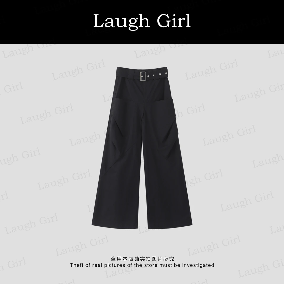 楚楚君Laugh girl秀场同款【潮酷出行】美式高街工装休闲裤KL53315J