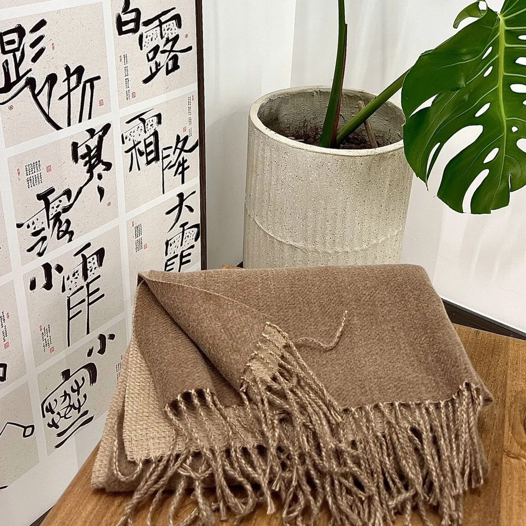 衣姐家热巧流苏仿羊绒双面撞色围巾DC-P28