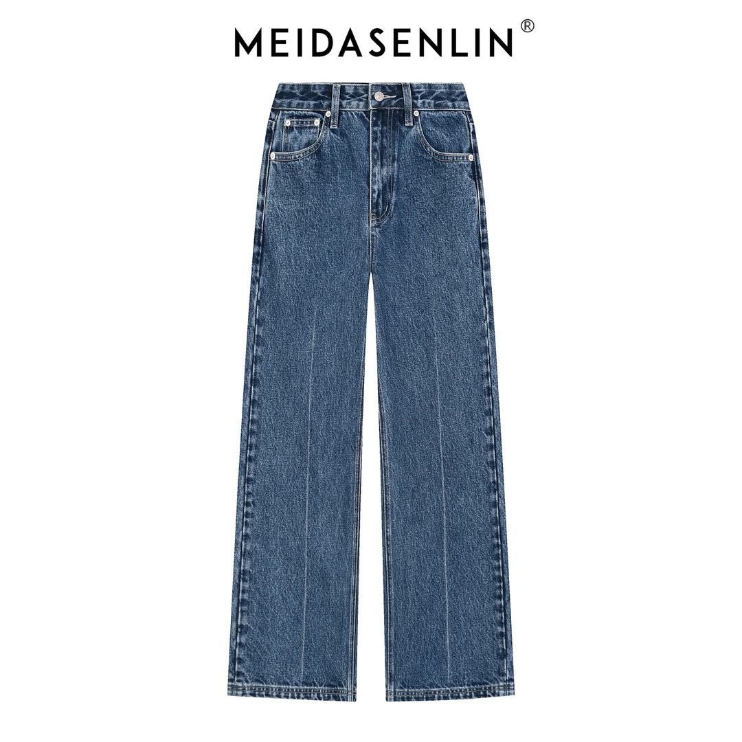 2025【美搭森林】80年代-双工艺洗水窄版直筒裤牛仔裤女16308