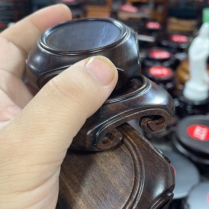 手工艺品琉璃红木底座工艺品3个瑕疵处理