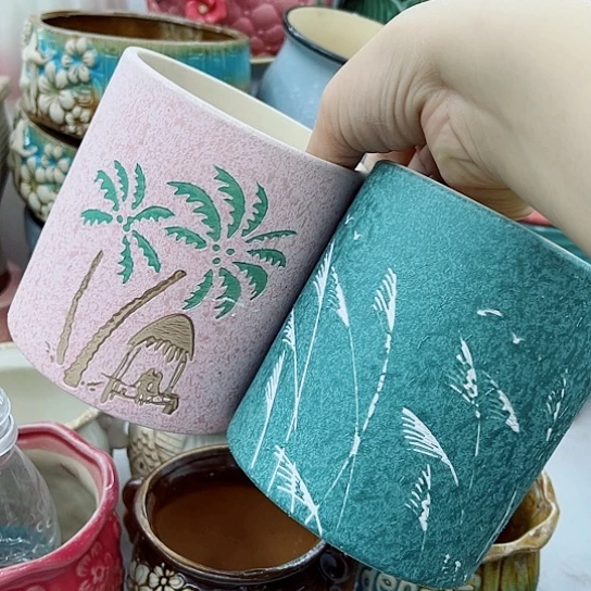 多肉绿植陶瓷花盆9.9包邮