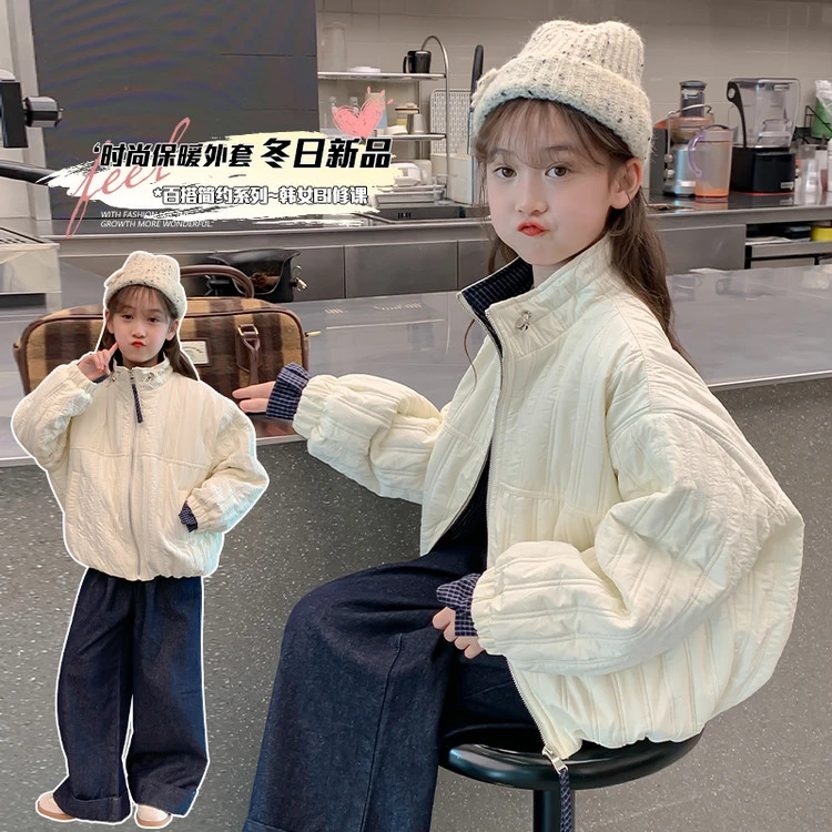女童棉服冬装2025新款洋气儿童韩版外套中大童秋冬款夹棉加厚上衣