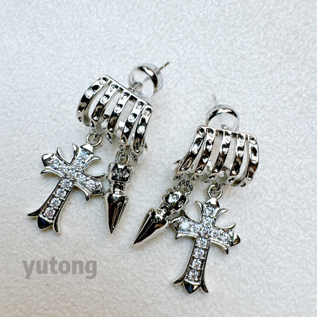 铜合金锆石耳饰 【雨桐轻奢饰品】设计款耳环YT02815