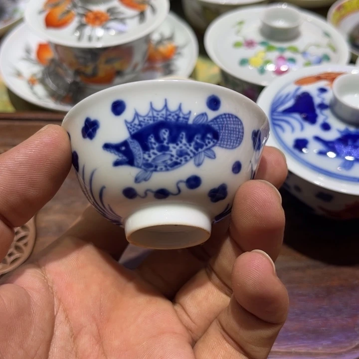 纯手绘精品盖碗杯