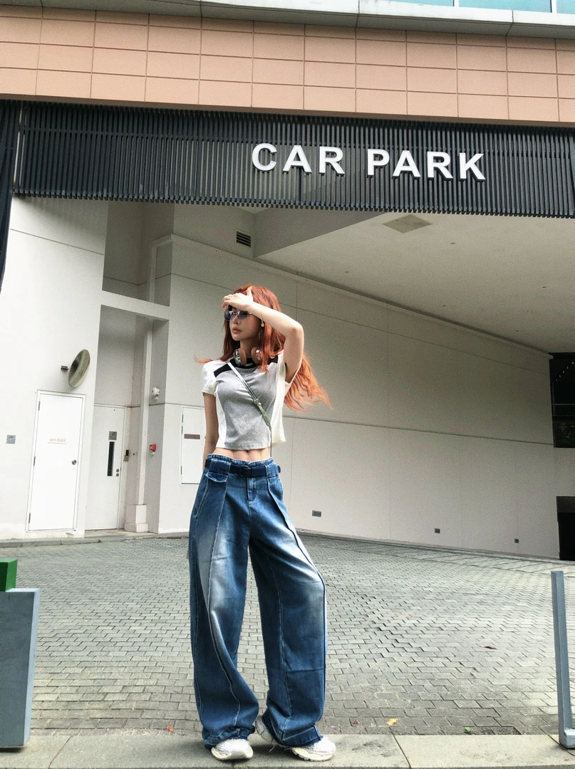 【婉君】春夏新款时尚百搭高街休闲显瘦牛仔裤LWJ25A1K553