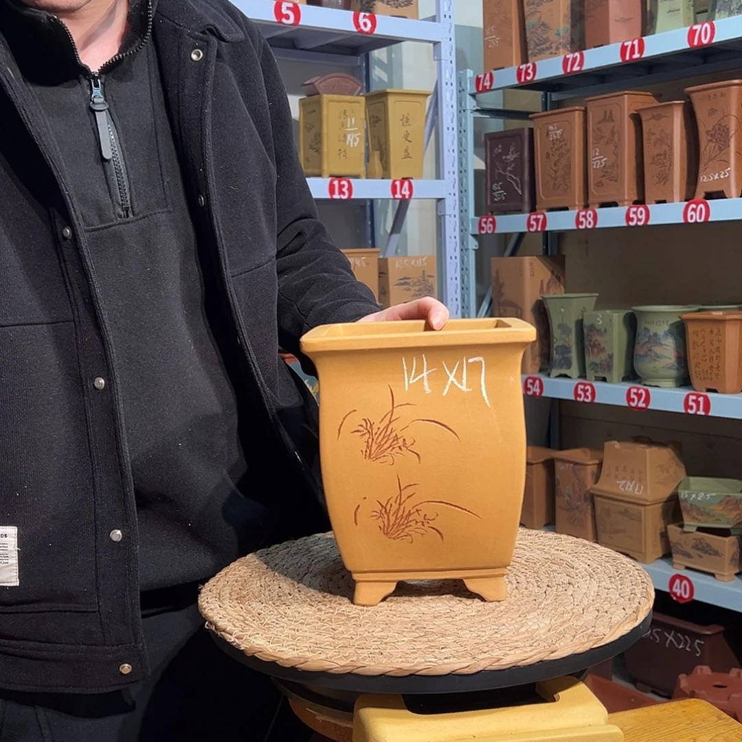 天心紫砂手工花盆