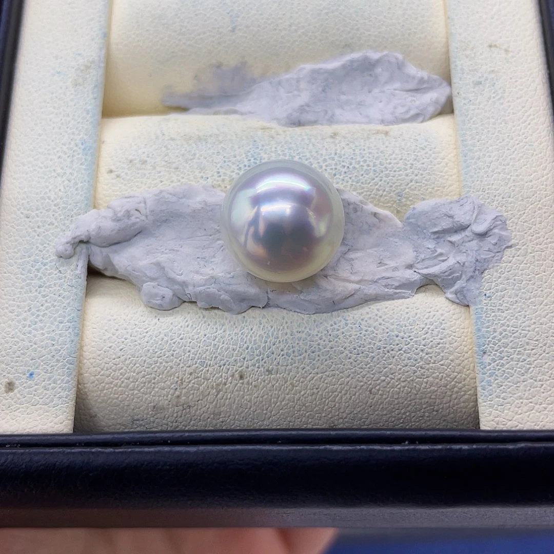 海水珍珠裸珠未镶嵌澳白炫彩宝石光裸珠12.5mm