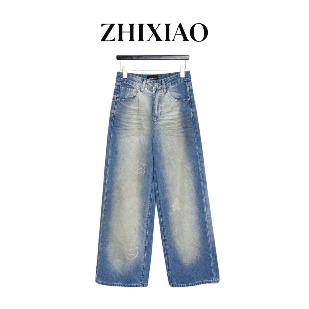 【ZHIXIAO】秋冬新款：印花牛仔裤70672