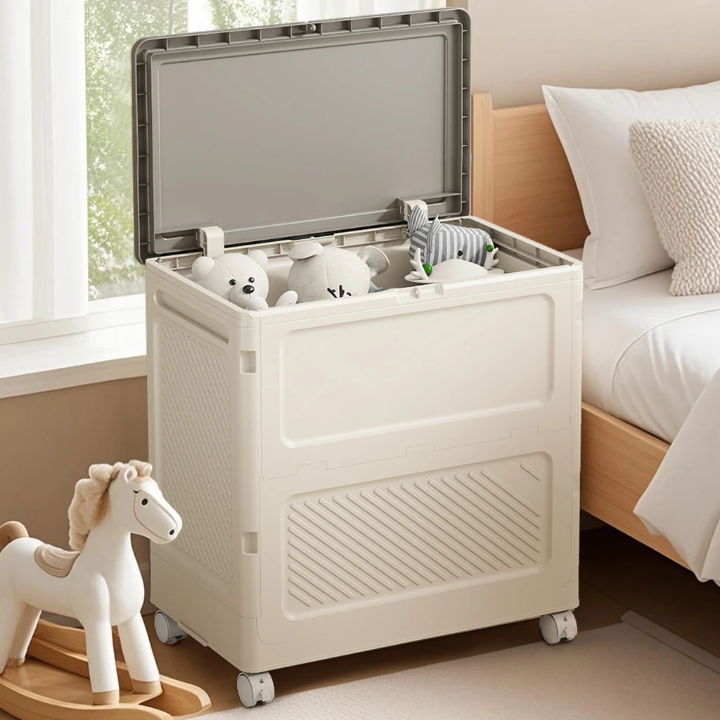 安家日记收纳箱大容量超大家用翻盖带滑轮可折叠衣物整储物柜