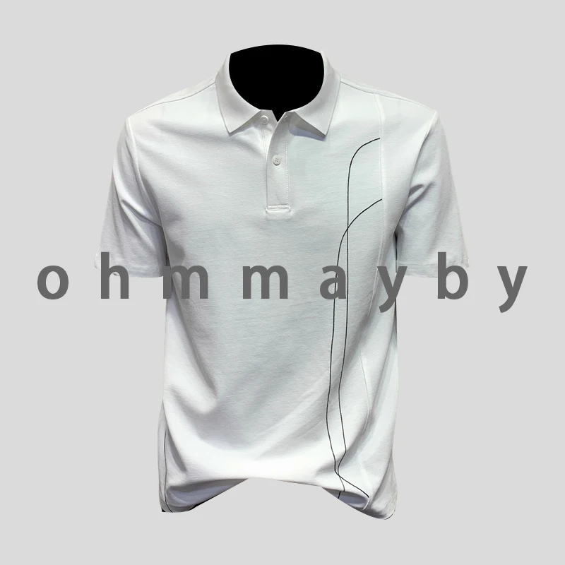 ohmmayby夏季男士潮牌翻领短袖polo衫青年通勤半袖体恤上衣t恤男