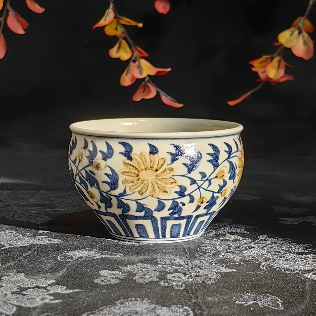 雨溪山房 釉里金向阳花杯 YX0010