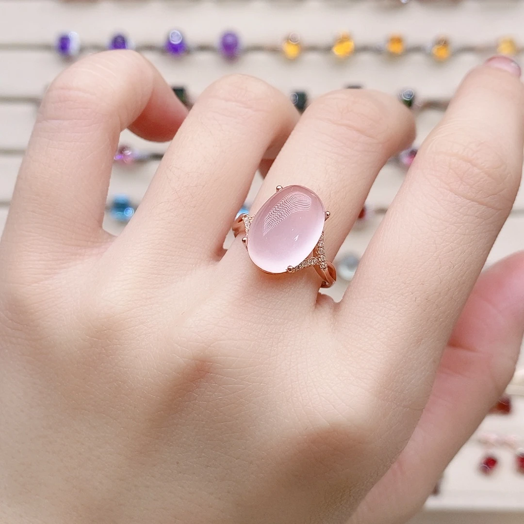 银S925镶嵌芙蓉石戒指戒指