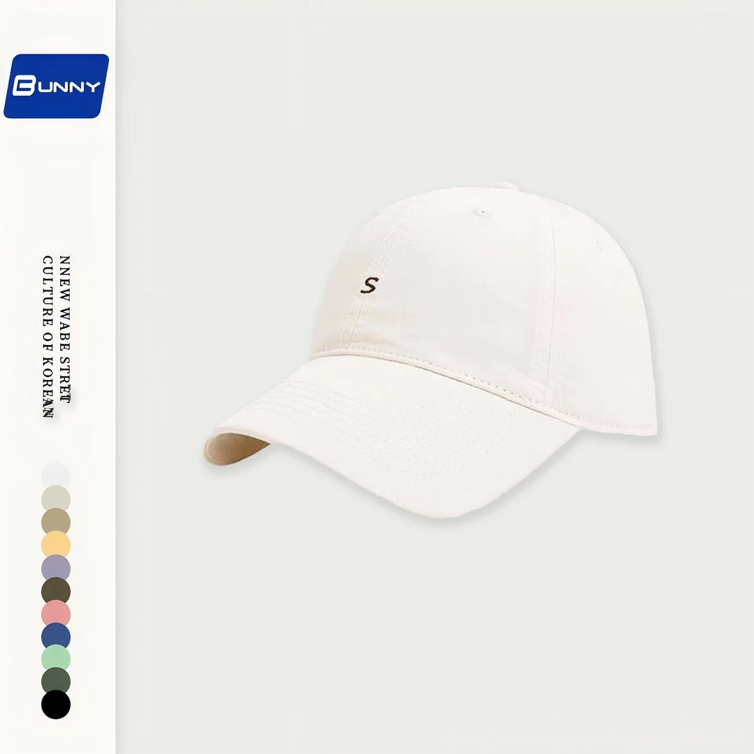 帽子男女款春夏季小字母s软顶棒球帽宽檐大头围鸭舌帽情侣休闲潮