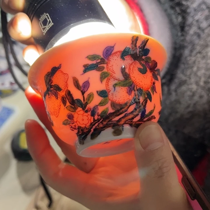 瓷片景德镇陶瓷杯子。红西西。