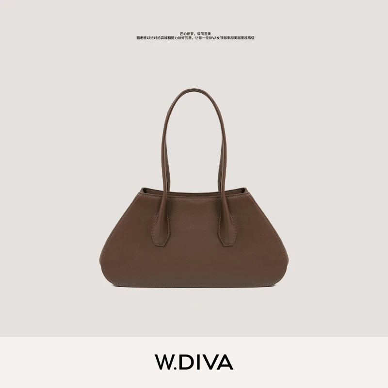 W.Diva【乌木包】水染银奶牛ROW风手缝马鞍包大容量手提包50B313285