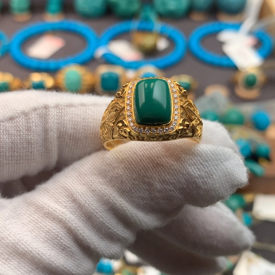 绿松石18K金镶嵌绿松石