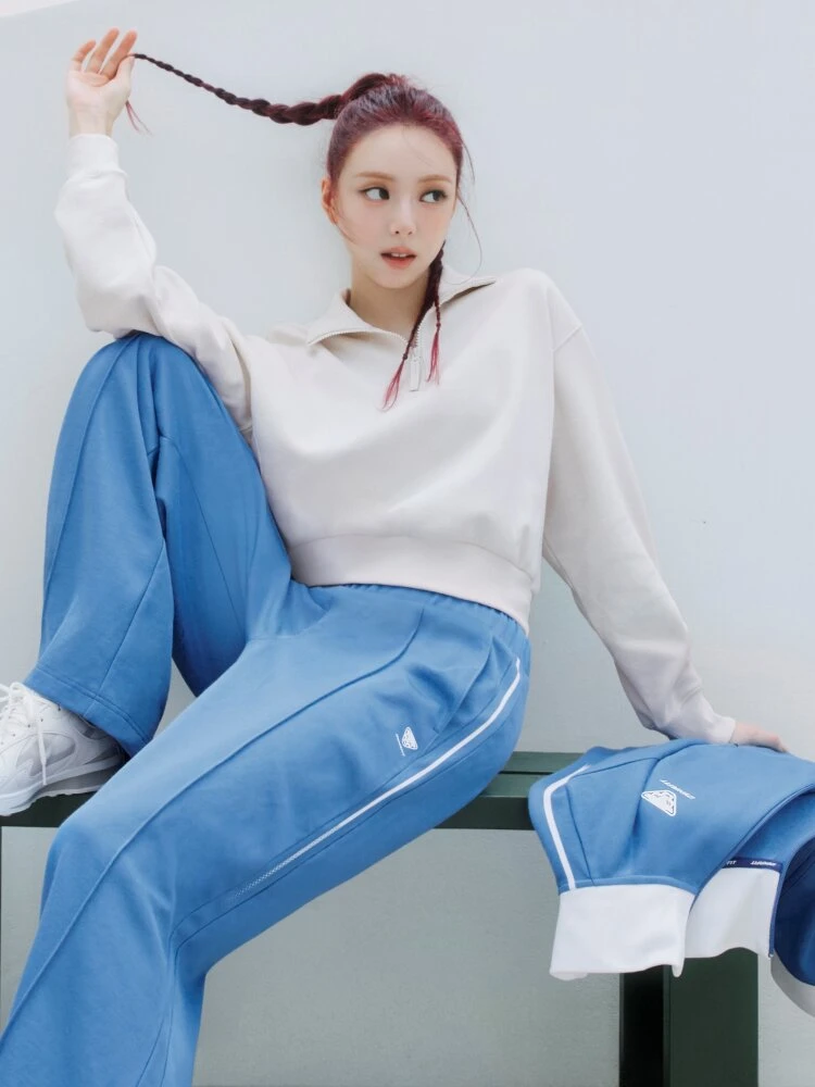 DYNAFIT韩国 雪豹 DUFFLE 女式半拉链卫衣 黑色米色 YWU25246W4