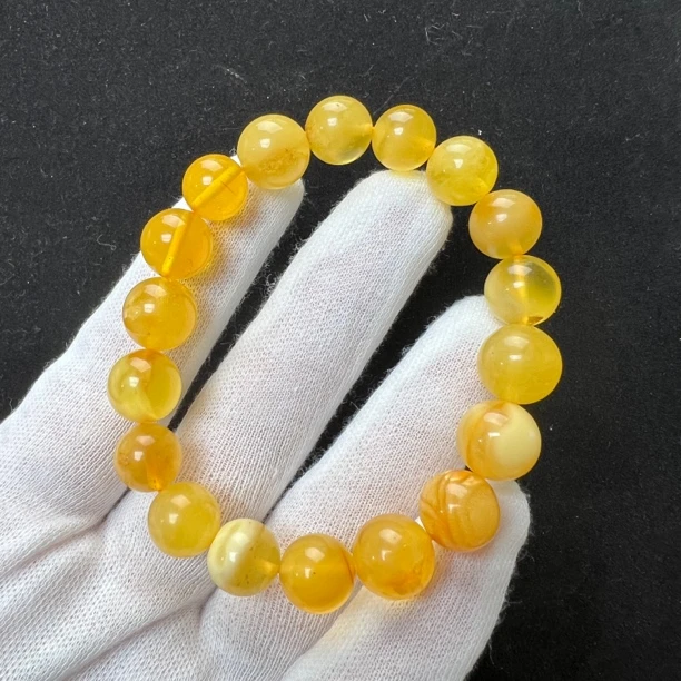 R2325天然原矿蜜蜡 手串10+mm支持鉴定假一罚四