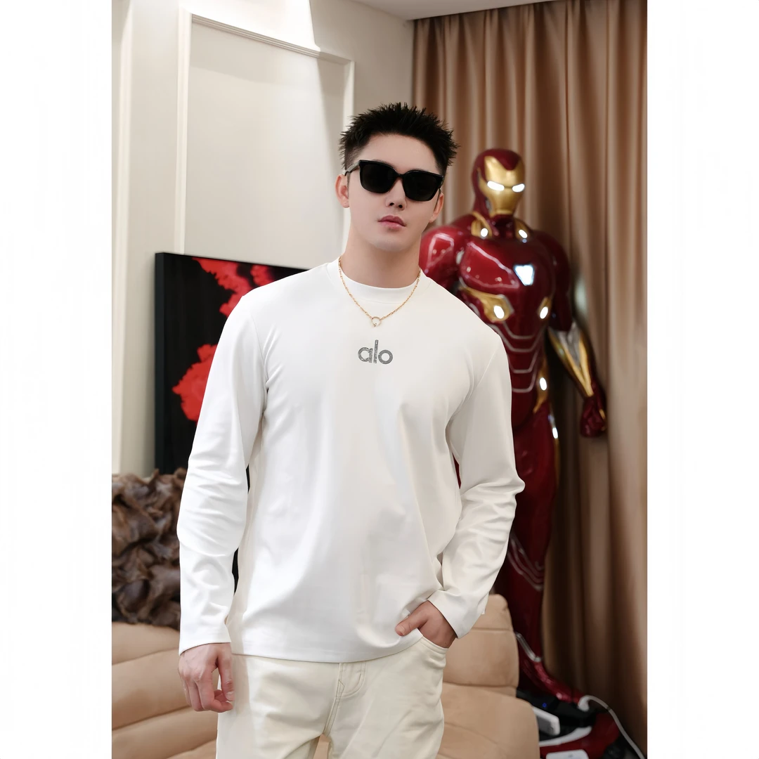 SAM【丝般柔滑】秋季高定软糯莫代尔弹力亲肤闪钻圆领长袖贴身打底