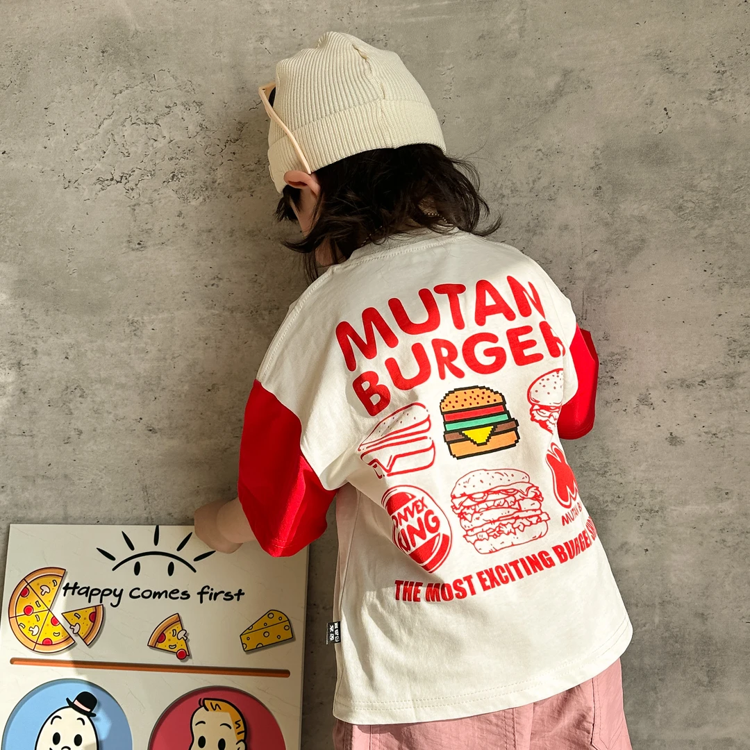 儿童上衣大童宝宝夏季印花短袖男童洋气宽松小童夏装休闲t恤上衣