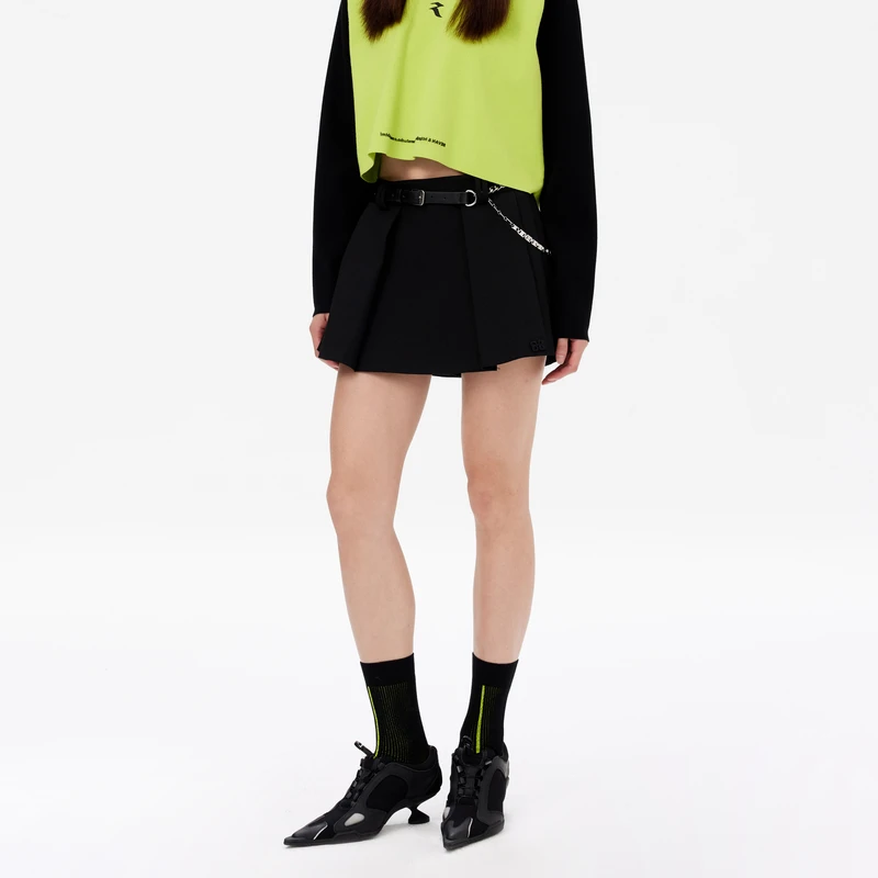 REVAN芮范甜酷学院风百褶短裙RM11501207